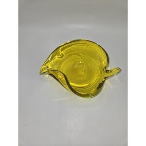 Vintage Murano Yellow Art Glass Leaf Bowl